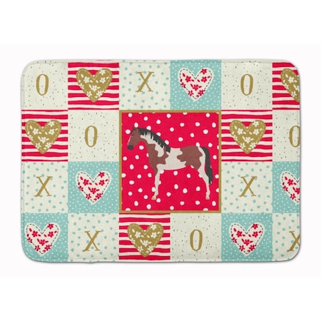 Carolines Treasures 19 x 27 in. Pinto Horse Love Machine Washable Memory Foam Mat CK5334RUG